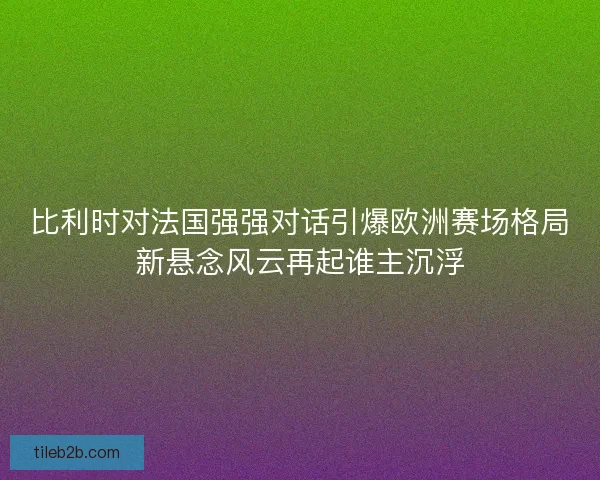 比利时对法国强强对话引爆欧洲赛场格局新悬念风云再起谁主沉浮 比利时对法国强强对话引爆欧洲赛场格局新悬念风云再起谁主沉浮