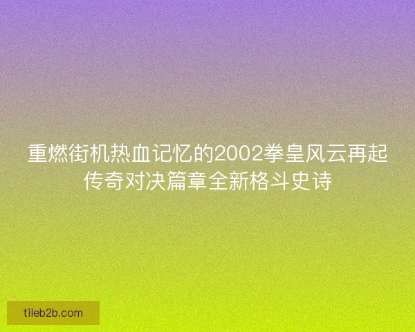 重燃街机热血记忆的2002拳皇风云再起传奇对决篇章全新格斗史诗