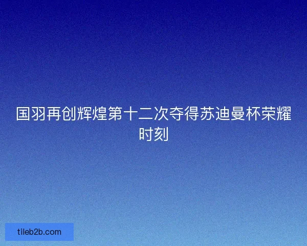 国羽再创辉煌第十二次夺得苏迪曼杯荣耀时刻